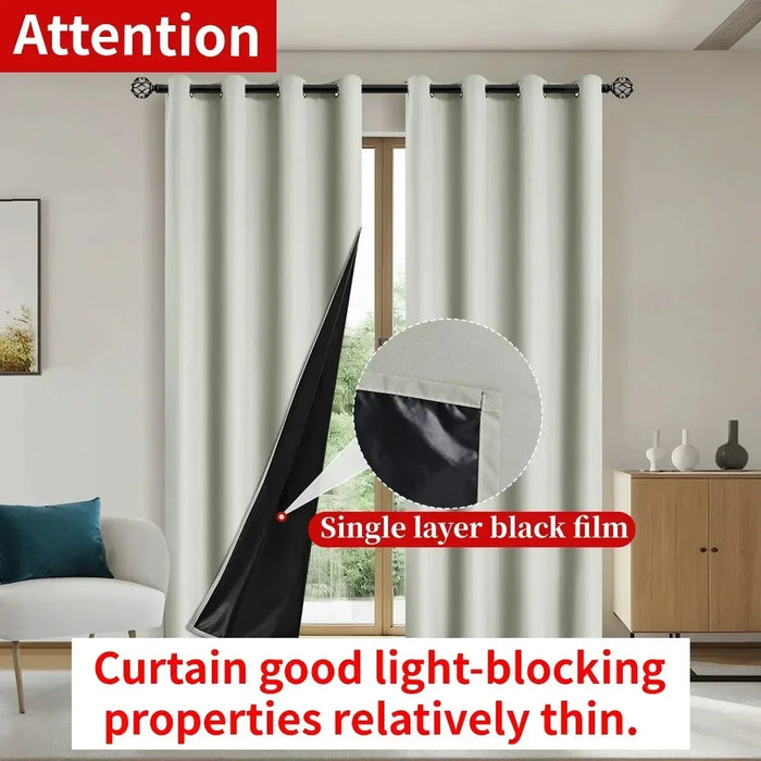 2pcs Blackout Thermal Curtains With Coating Insulated Liner, Window Curtains for Bedroom, Living Room, Dining Room, Home Decor