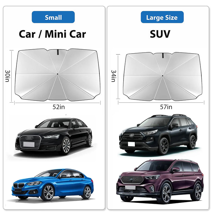 2025 Car Windshield Sunshade Foldable Umbrella Sun Shade Front Window Cover for UV Ray Block Heat Portable Protector Parasol