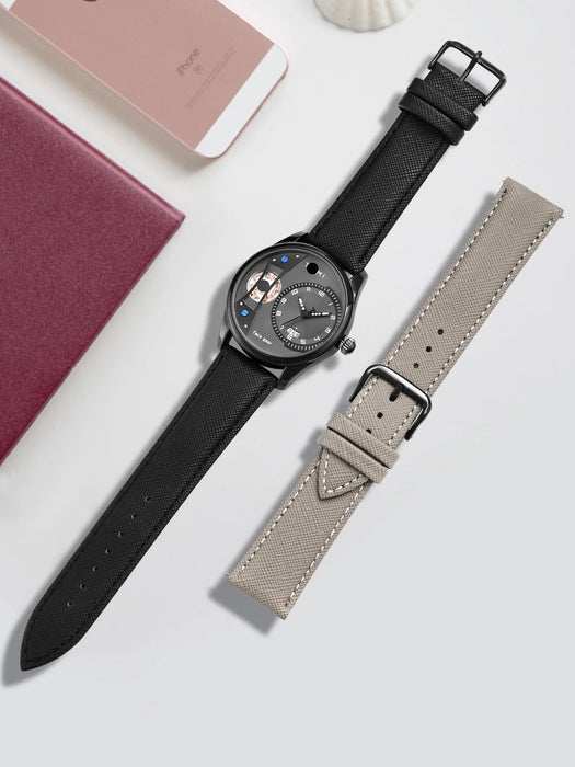 Set Gift Box for Men's Minimalist Business Watch Luxury Versatile Double Strap Detachable Watch Festival Gift