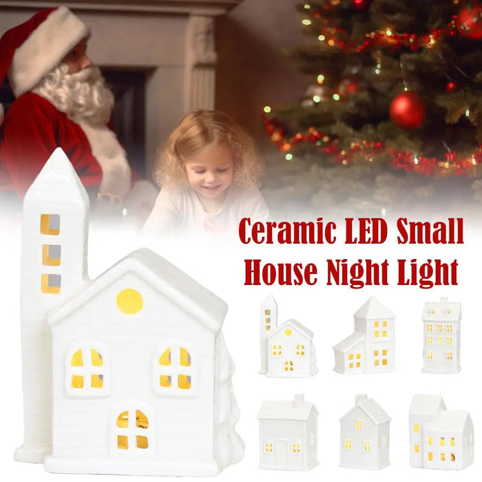 Christmas Village Lighted Ceramic Houses Indoor Ornaments christmas Holiday