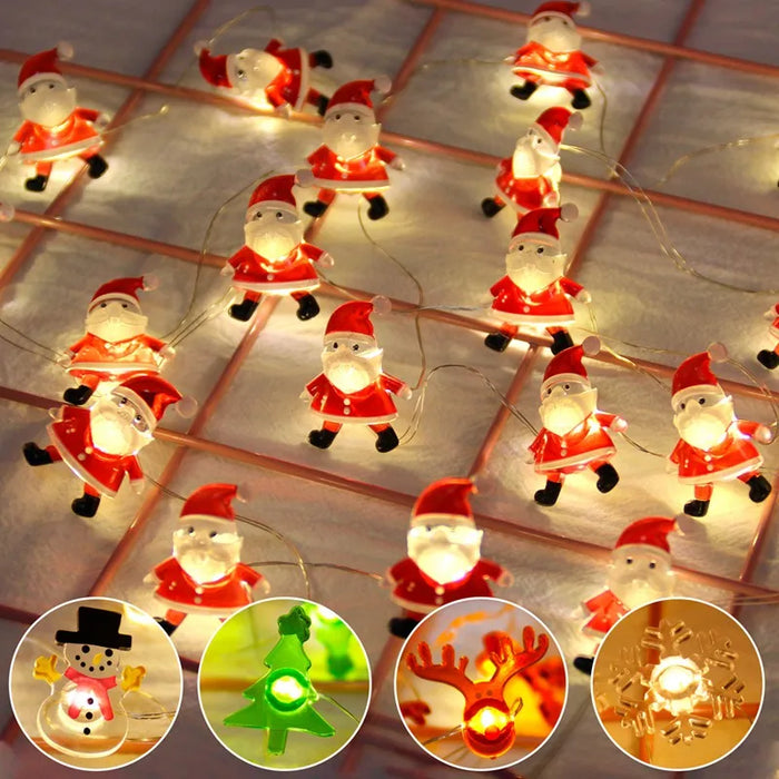 Christmas Santa Claus String Light Garland Xmas Tree Pendant