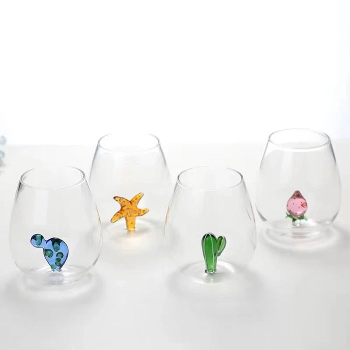 3D Cartoon Animal Glass Cup Home Plant Modeling Glass Mug Three-dimensional Animal Shape Milk Juice Glass Water Cup