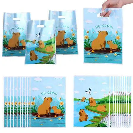 Capybara Birthday Decoration Cartoon Tableware Cups Plate Napkin Balloons Capybara Theme Birthday Party Decoration Supplies Kit