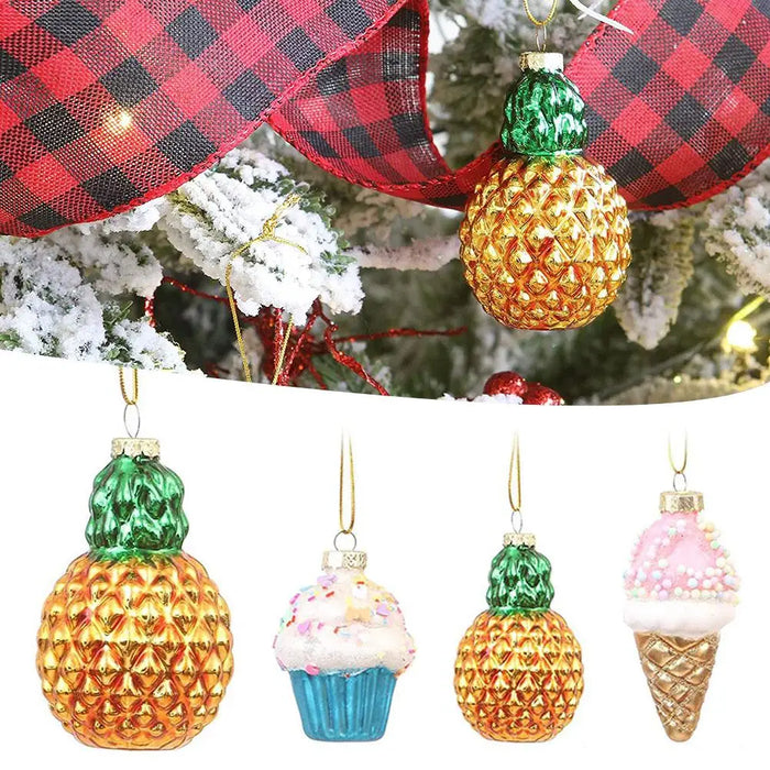 Christmas Tree Decorations Avocado Fruit Pineapple Cupcake Donut Ice Cream