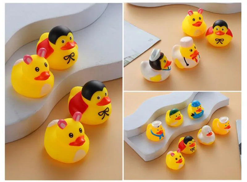 1pcs Yellow Baby Duck Rubber Bath Toys for Toddler