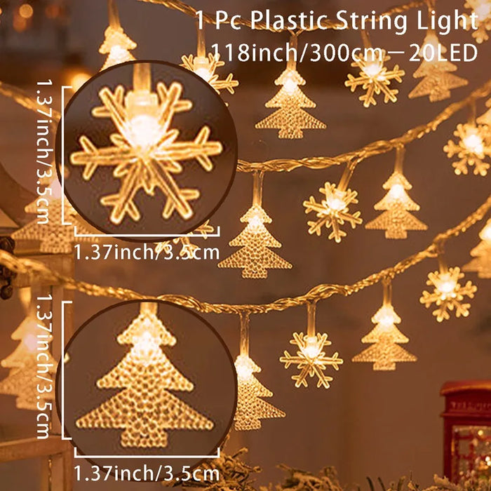 Christmas Santa Claus String Light Garland Xmas Tree Pendant