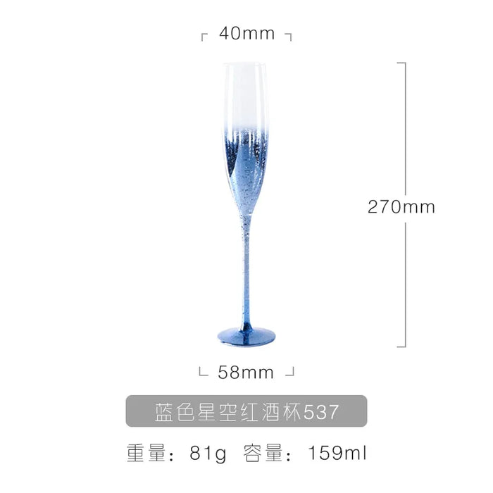 Starry Sky Crystal Glass Tall Wine Glasses Home High-value Light Luxury Internet Celebrity Party Grape Champagne Glasses Set