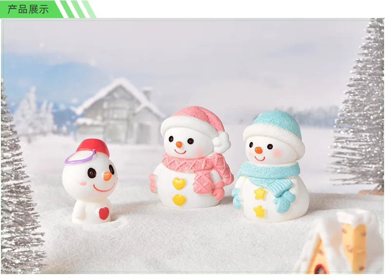 Christmas Santa Claus Snowman Figurine Miniatures Figurines
