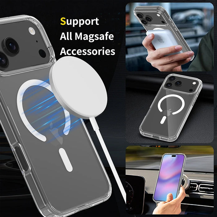 Magnetic Magsafe Case For iPhone 17 Pro Max Hybrid Hard Cover for iPhone17ProMax iPhone17Pro 2025 Clear Shockproof Soft Shell