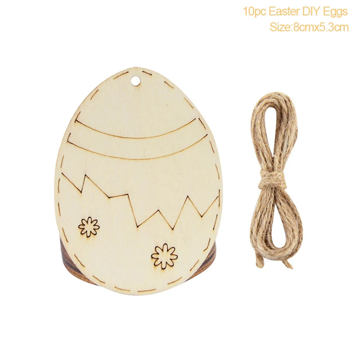 Easter Decoration for Home Wooden Easter Egg Holder Shelves DIY Craft Handmade Ornaments Kids Gift Happy Easter Party Decor 2025