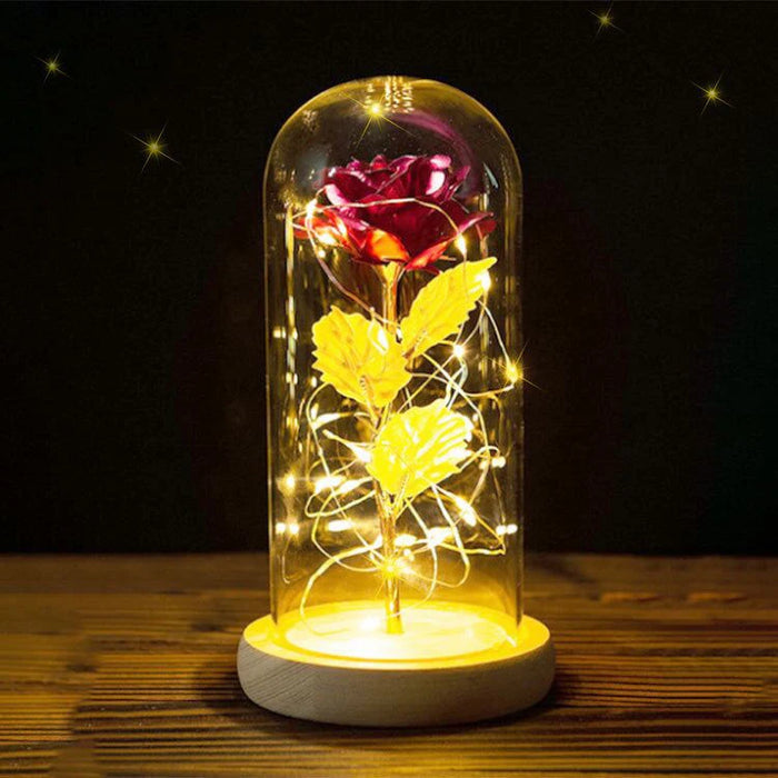 Eternal Life Flower Gold Foil Rose Valentine Gift Creative Gift LED Night Light
