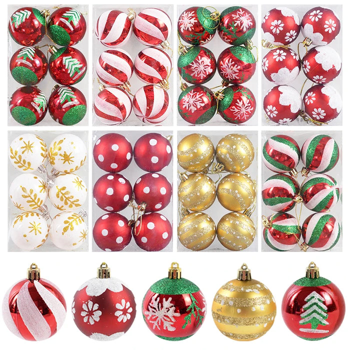 6Pcs/box 6cm Christmas Ball Ornaments Tree Hanging Pendant Christmas Decorations