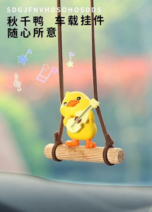 Yellow Swinging Little Duck Interior Car Decoration