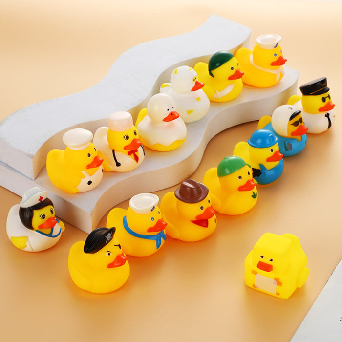 Cute Floating Little Yellow Duck with Squeeze Sound Baby Bath Toys