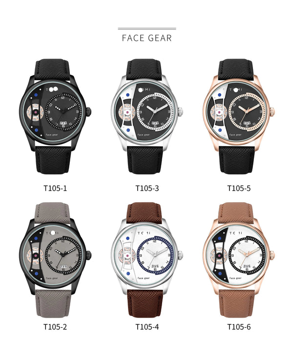 Set Gift Box for Men's Minimalist Business Watch Luxury Versatile Double Strap Detachable Watch Festival Gift