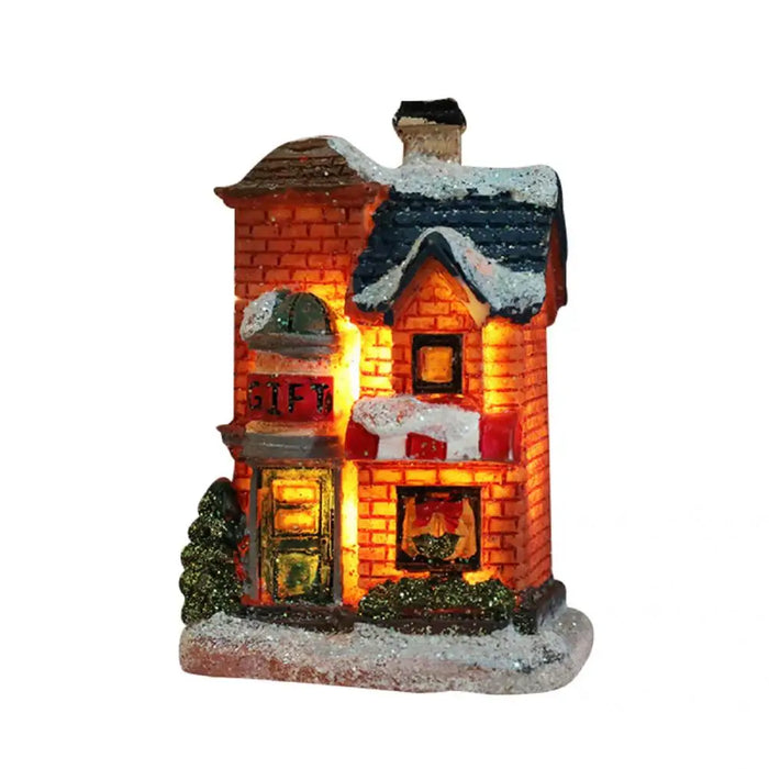 Resin Christmas House Figurine Tiny Resin House Village Miniature