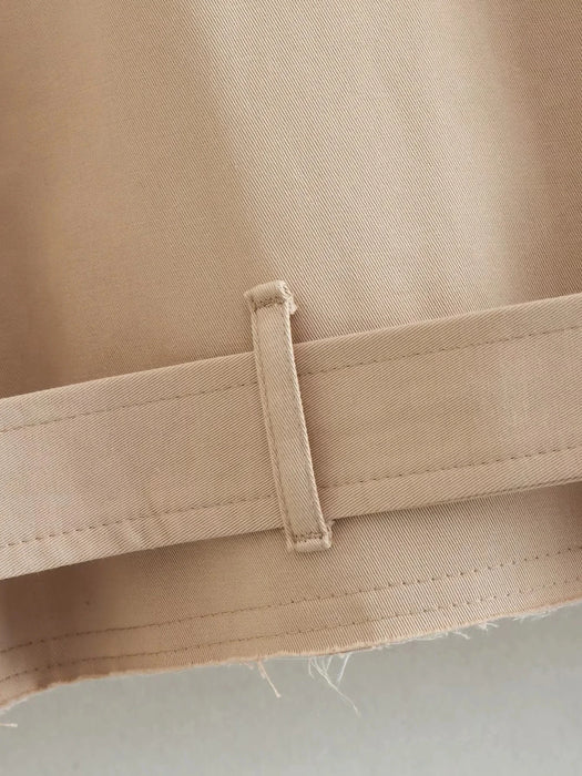 Belt Cropped Trench Spring Jacket