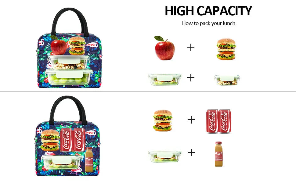 Lunch Box Thermal Bag Portable Waterproof Durable Wide Opening