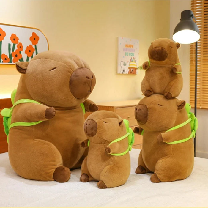 Capybara Turtle Backpack 35Cm Plush Doll Capibala Soft Pillow Living Room Sofa Ornaments Online Celebrity Doll Children'S Gift
