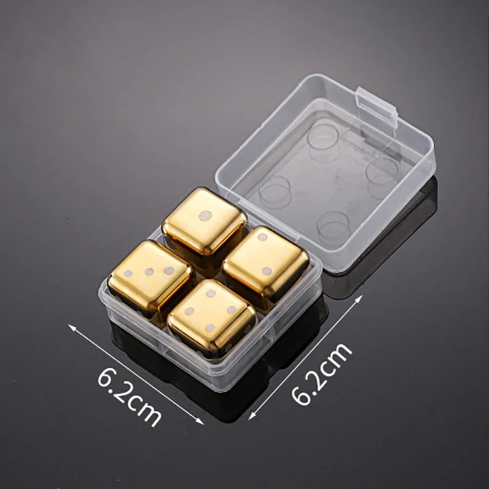 Reusable Stainless Steel Ice Cubes, 304 Steel Chilling Stones for Whiskey, Wine, Beer, Drink, Quick-Freeze Cooling Rock Bar Tool