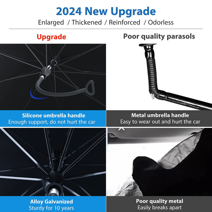 2025 Car Windshield Sunshade Foldable Umbrella Sun Shade Front Window Cover for UV Ray Block Heat Portable Protector Parasol