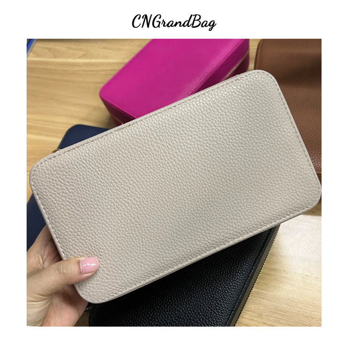 Personalized Emboss Gold Name Pebble Leather Jewelry Storage Box