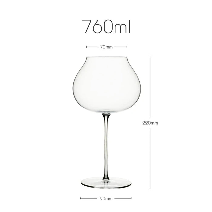 760ml Large Size Slovakia Style Super Thin Crystal Burgundy Goblet Dark White Wine Glass Sommelier Exclusive Tasting Wine Glass