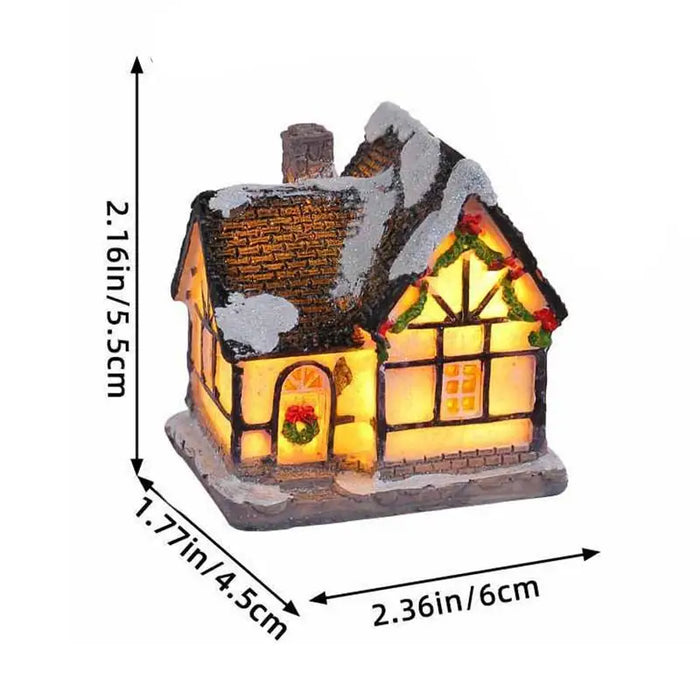 LED Village House Light Up Christmas Village House Resin Light Beacon Table
