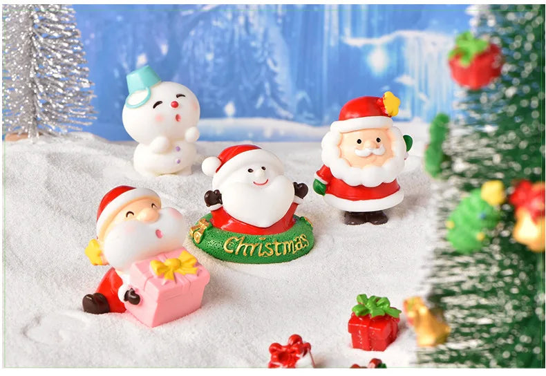 Christmas Santa Claus Snowman Figurine Miniatures Figurines