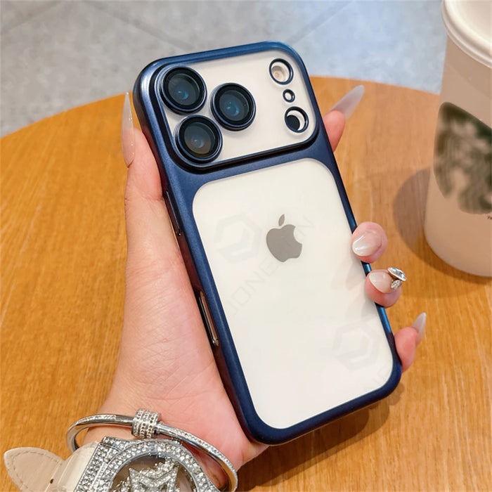 Luxury Plating Matte Clear Case For IPhone 17 Pro Max 17pro Orange Simple Electroplated Bumper Frosted Shockproof Slim PC Cover