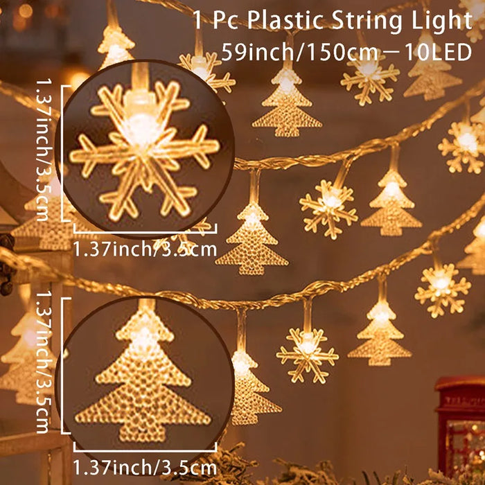 Christmas Santa Claus String Light Garland Xmas Tree Pendant