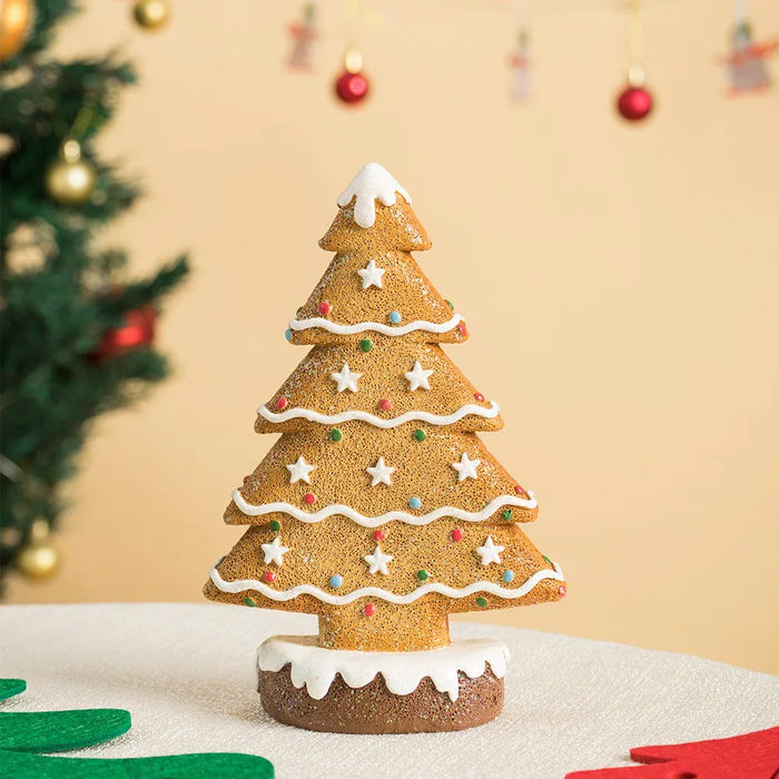 Vilead 15cm Resin Gingerbread Christmas Tree Figurines