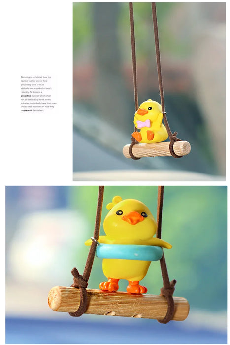 Yellow Swinging Little Duck Interior Car Decoration