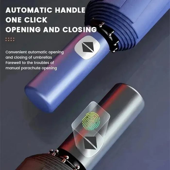 12 Bone Black Glue Fully Automatic Folding Umbrella