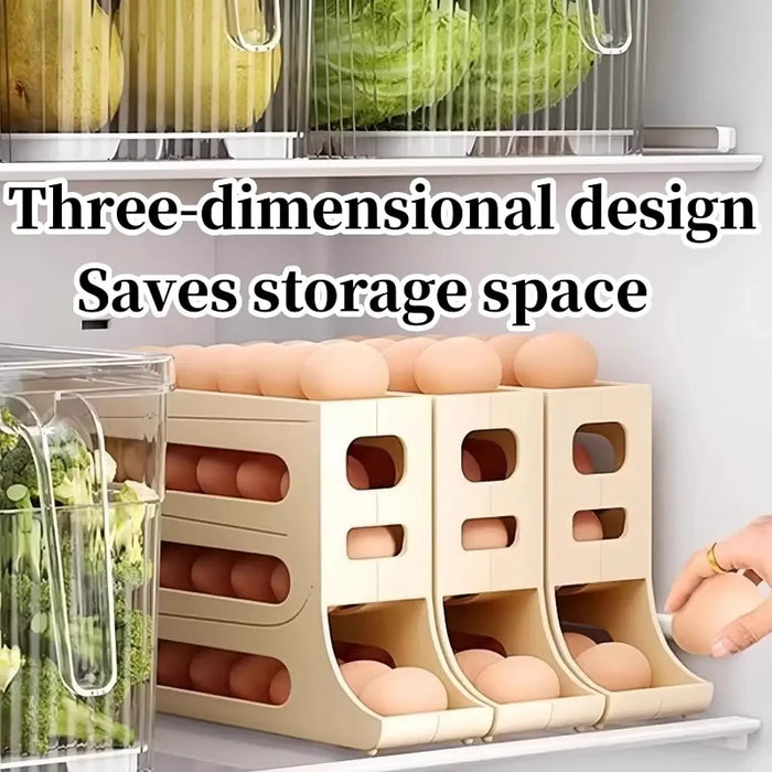 Egg Storage Box Household Rolling Slide Egg Holder Dispenser Kitchen 4-layer Oblique Mouth Automatic Assemblage Machine