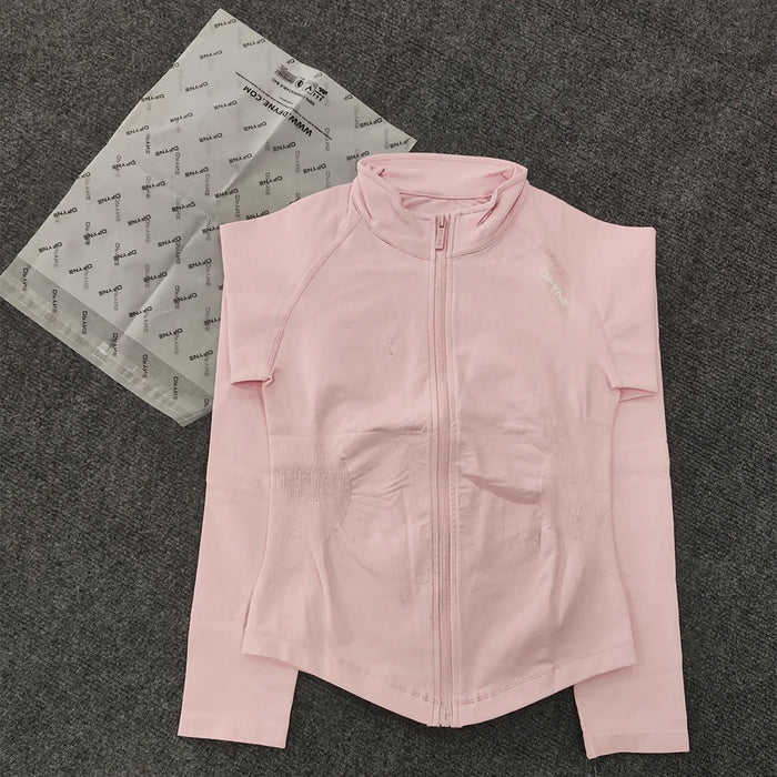 Lightweight Stretchy Dynamic Zip-Up Running Jacket Thumb Holes Running Track Jacket High Neck Breathable Yoga Sportwear