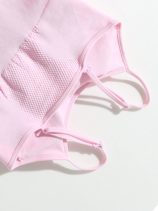 Seamless sexy peach butt all-in-one fitness wear threaded quick-drying fitness sports one-piece yoga wear