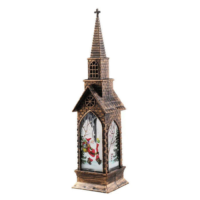 Christmas Light Up Church Decorative Battery Operated Lantern