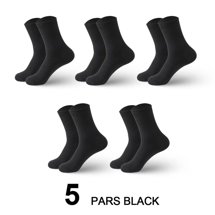HSS Brand 5 Pairs/Lot Men‘s Socks Cotton Casual Business Stripe Socks Deodorant Breathable Black White Travel Winter Socks Man