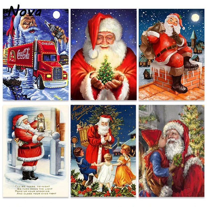 Christmas Canvas Poster Scenery Oil Painting and Prints Christmas Decoration