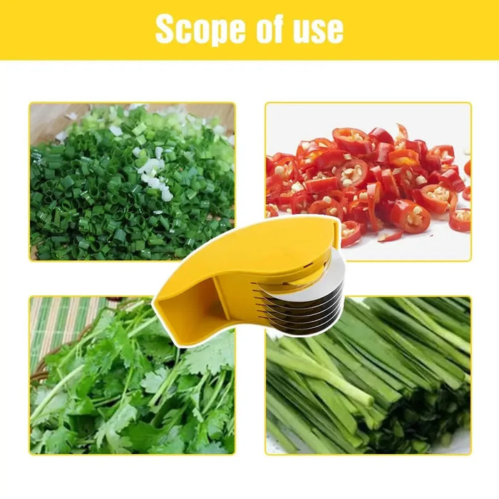 Vegetable Chopper Roller Manual Scallion Cutter with 6 Stainless Steel Blade Detachable Herb Roller Mincer Parsley Chopper Tools