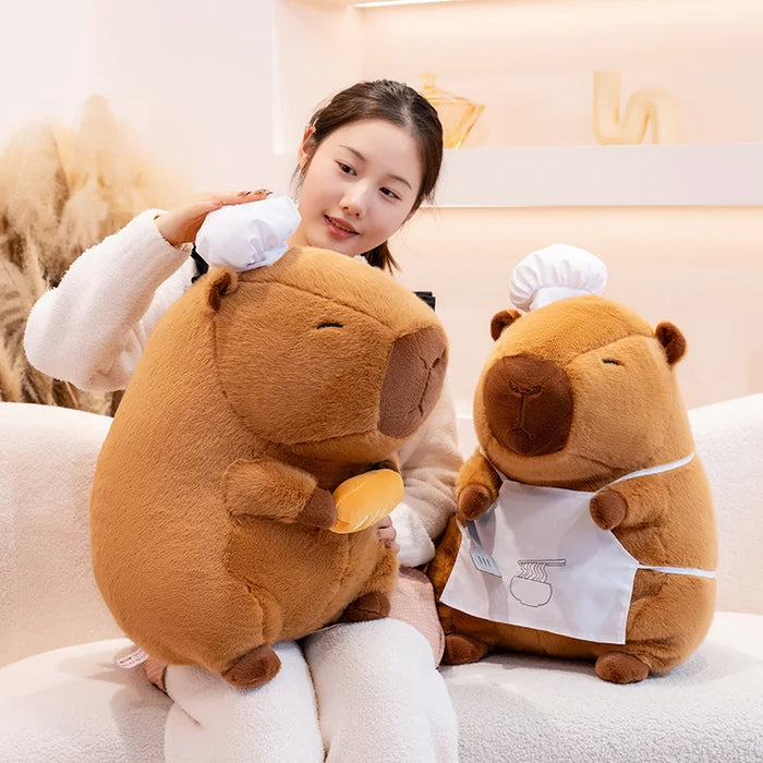 28-50cm Capybara Plush Cook Bread Anime Fluffty Toy Cute Doll Stuffed Animals Soft Doll Plush Christmas Thanksgiving Gift