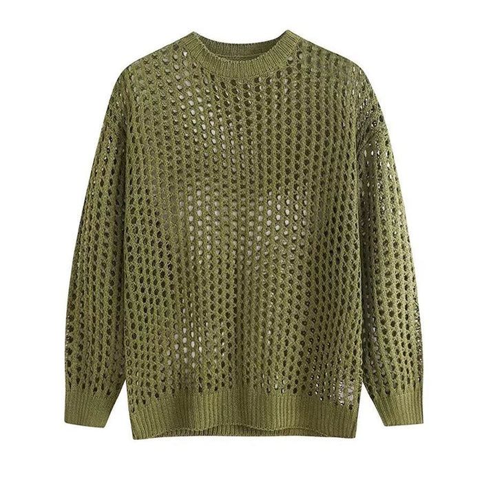 Summer Vintage Hollow Out Loose Knitting T-shirt
