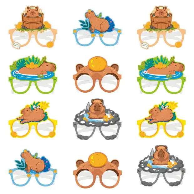 Capybara Birthday Decoration Cartoon Tableware Cups Plate Napkin Balloons Capybara Theme Birthday Party Decoration Supplies Kit