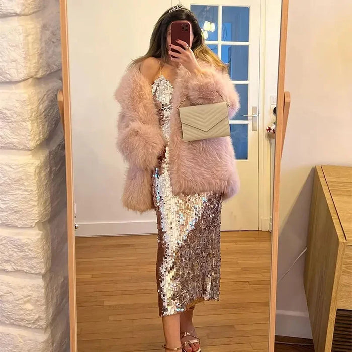 Luxury Brand Eco-coat Exclusive Fluffy Furry Faux Fur