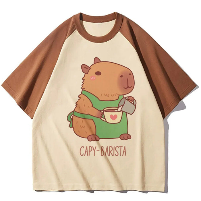 Capybara t-shirts women athleisure comfortable t-shirts female harajuku Japanese funny clothes