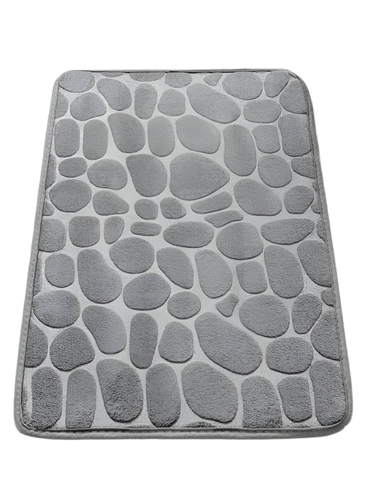 Non Slip Carpets Cobblestone Embossed Bathroom Side Floor Rug Memory Foam