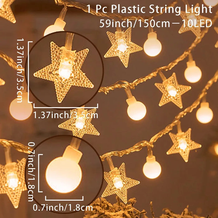 Christmas Santa Claus String Light Garland Xmas Tree Pendant