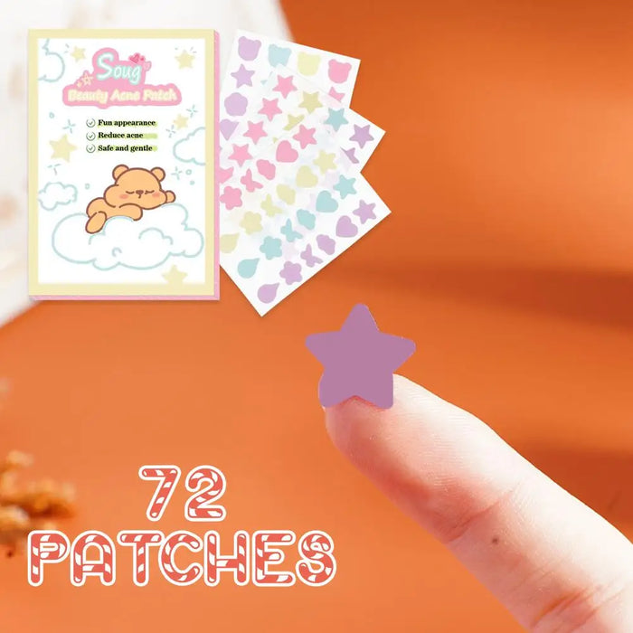 72 Counts Star Pimple Patch Acne Colorful Invisible Acne Removal Skin Care Stickers Concealer Face Spot Beauty Makeup Tool