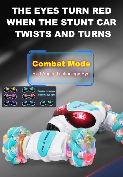 Rc Stunt Car Dual Remote Control Watch Gesture Sensor Drift 2.4GHz 4wd Rotation Deformation Electric Toy for Kids Boys Christmas